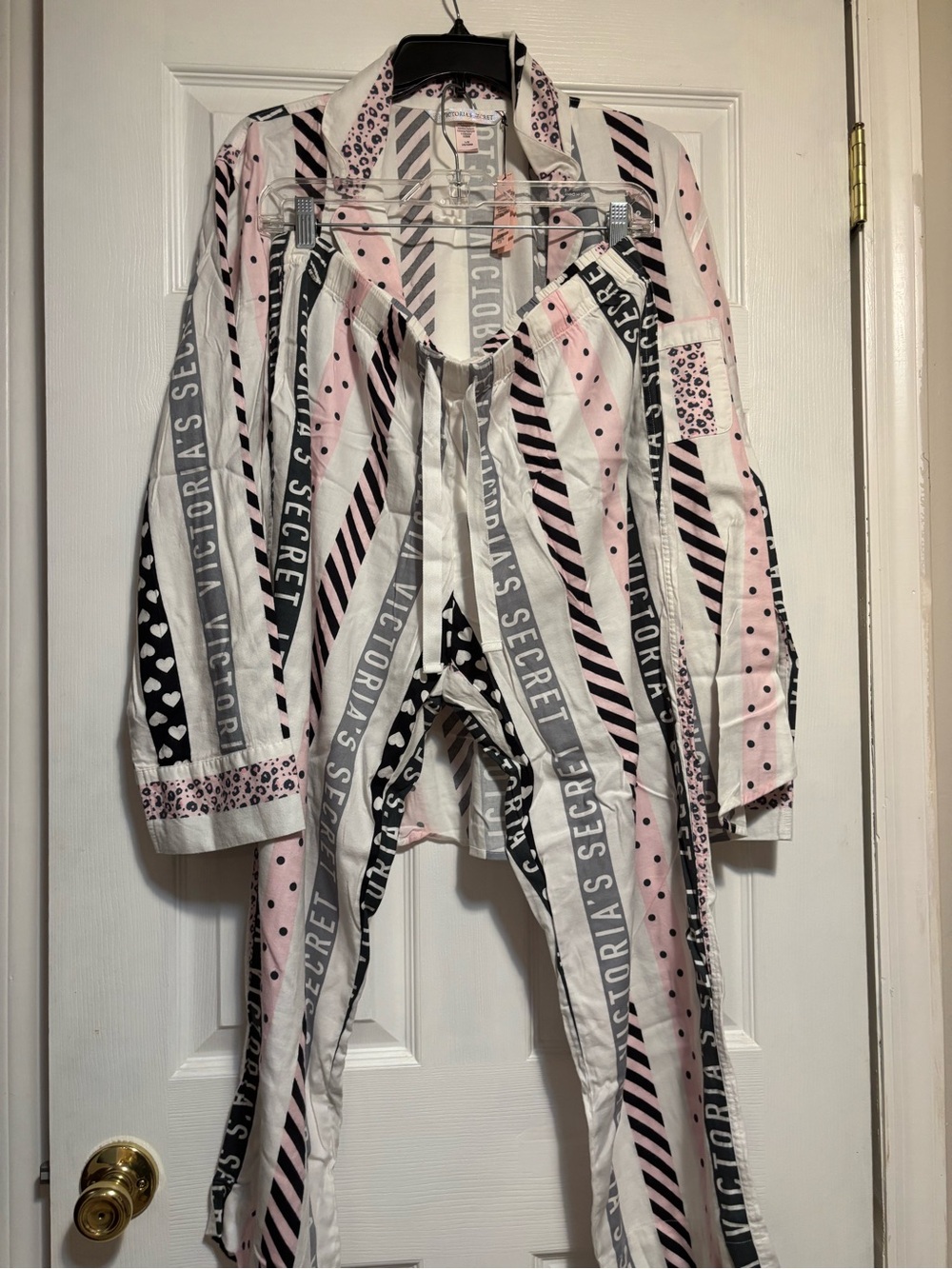 Victoria's Secret Pink, Black & White Striped Lounge Set